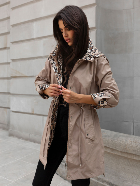 Dámská přechodná bunda v tmavě béžové barvě