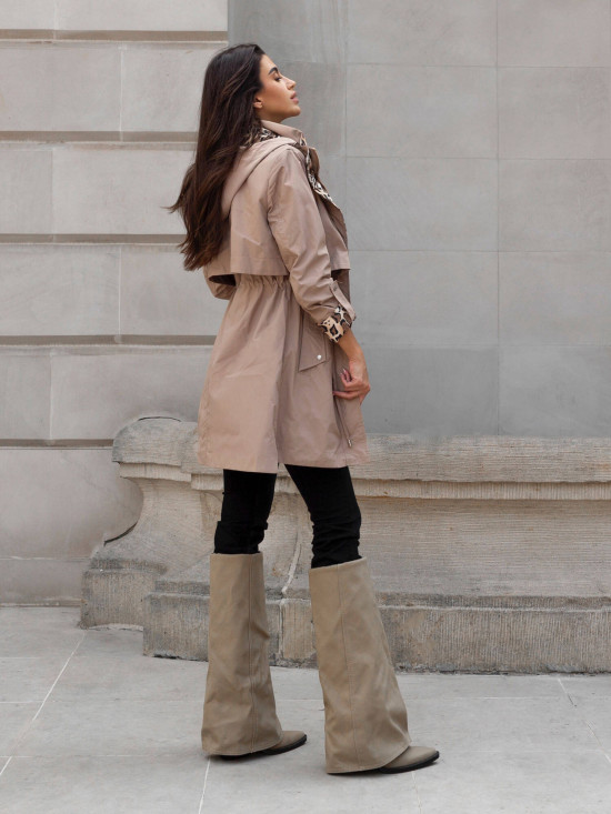 Dámská přechodná bunda v tmavě béžové barvě