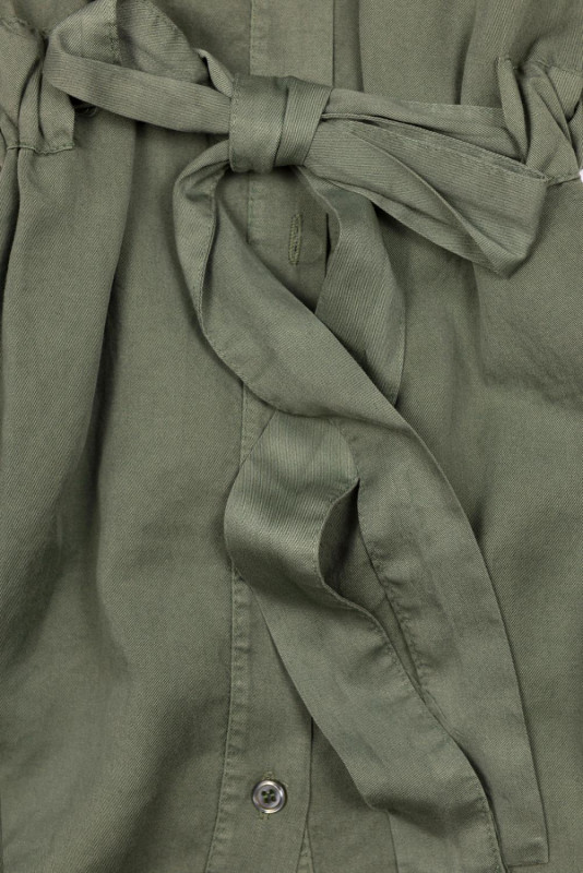 Khaki košilové šaty