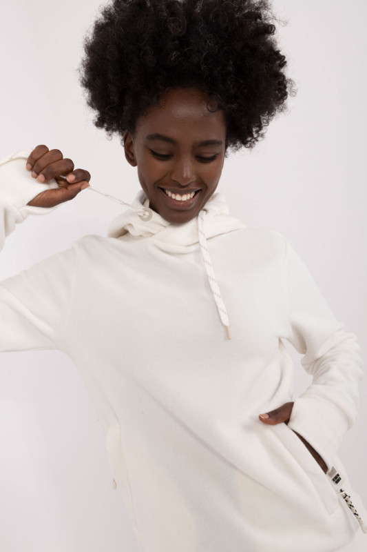 Bílá dámská mikina s kapucí