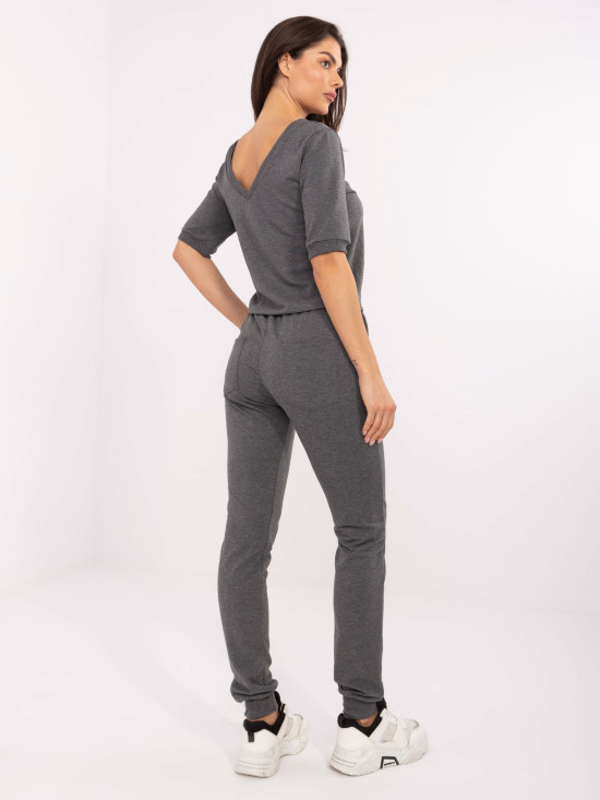 Tmavě šedý melírovaný dámský overal