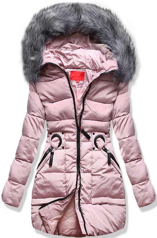 Růžová zimní bunda