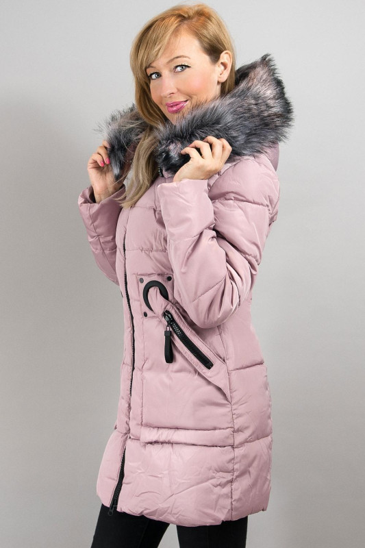 Růžová zimní bunda