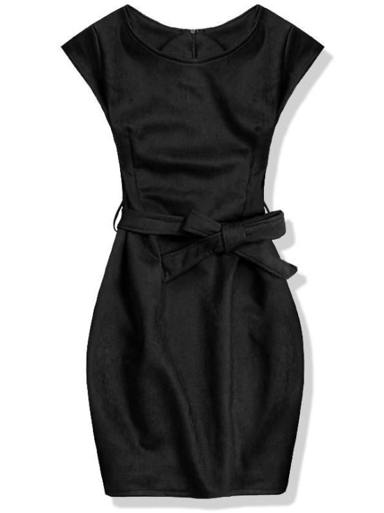 Černé semišové šaty se zavazováním