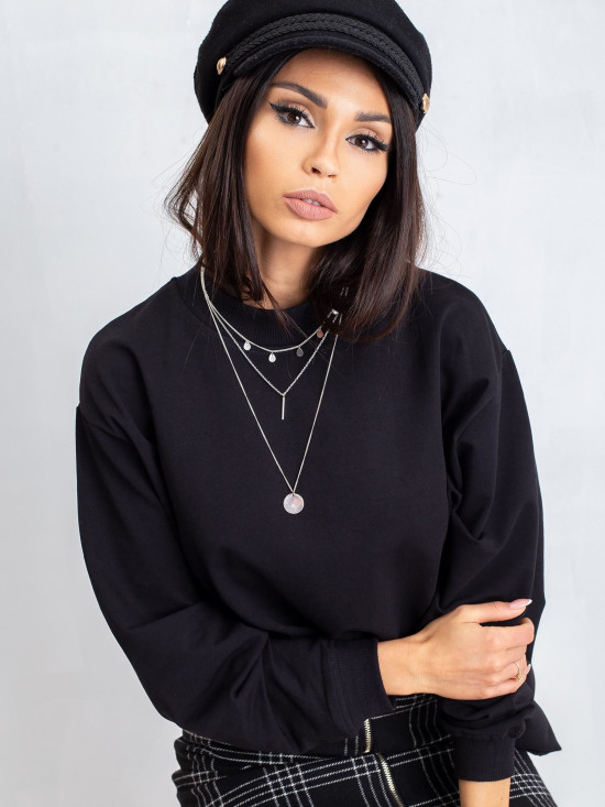 Černá bavlněná basic mikina