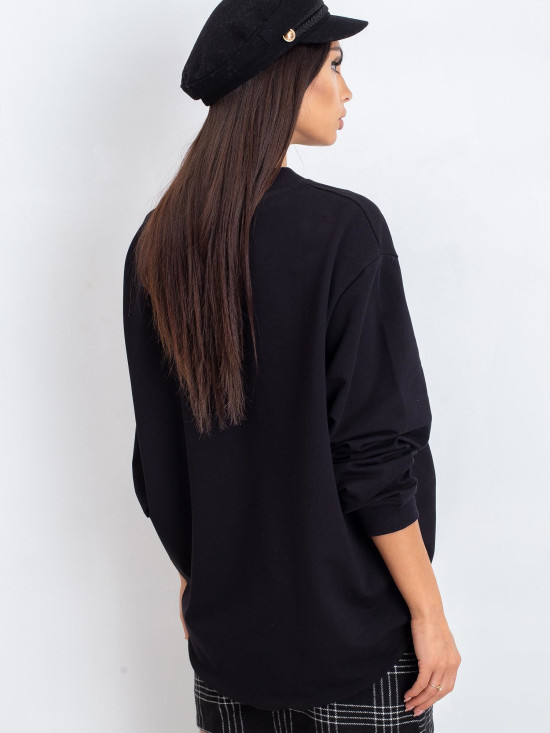 Černá bavlněná basic mikina