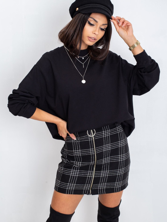 Černá bavlněná basic mikina