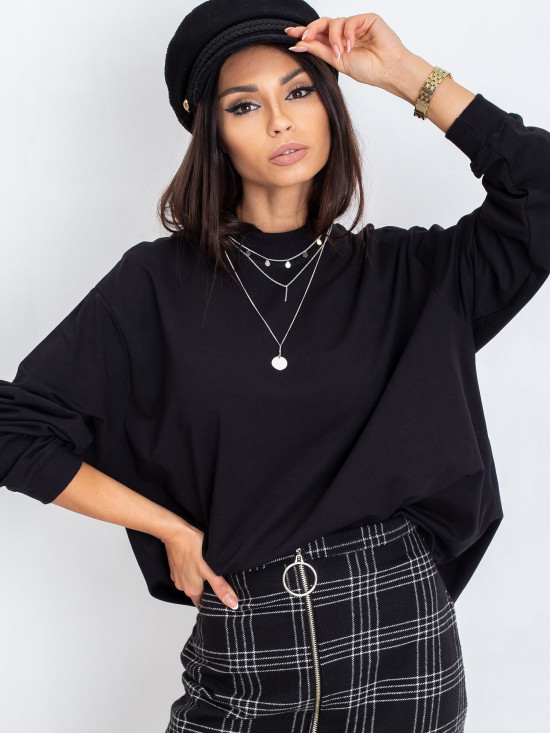 Černá bavlněná basic mikina