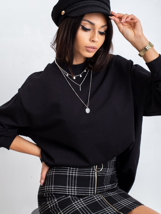 Černá bavlněná basic mikina