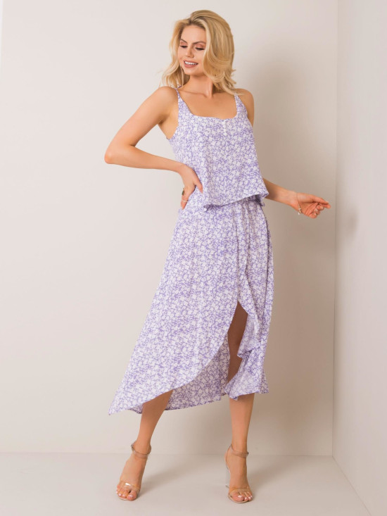 Fialový květinový top RUE PARIS