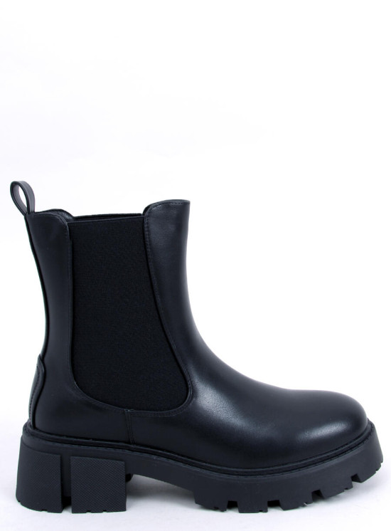 Vyvýšené kotníkové kozačky černé