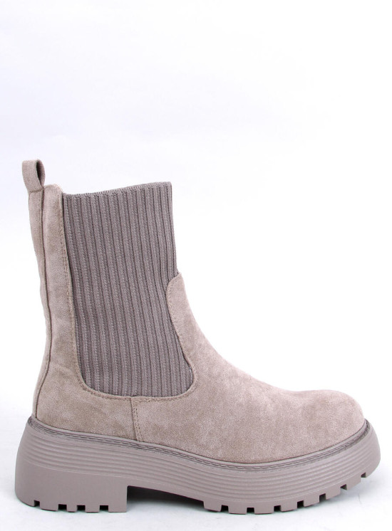 Šedé kozačky s elastickou manžetou