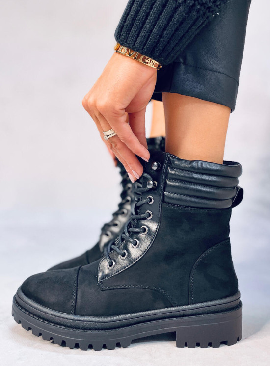 Černé dámské šněrovací boty