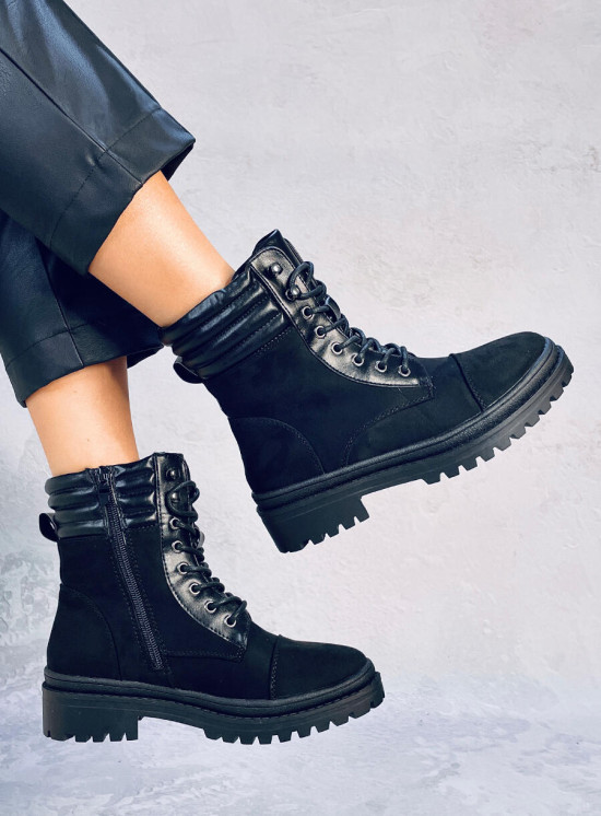 Černé dámské šněrovací boty
