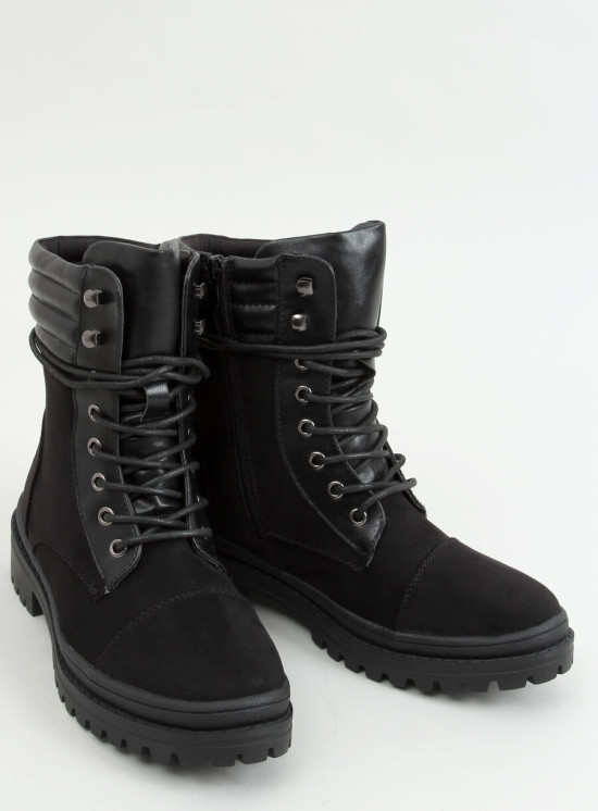 Černé dámské šněrovací boty