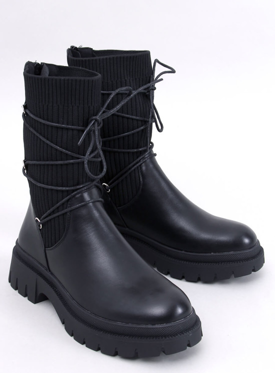 Dámské kozačky s elastickým svrškem černé