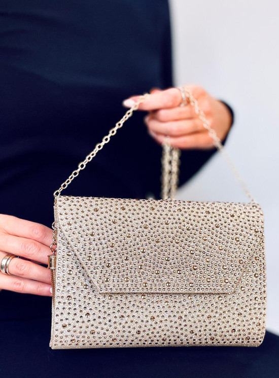 Dámská lesklá kabelka zlatá