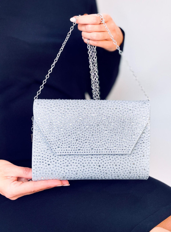 Dámská lesklá kabelka stříbrná