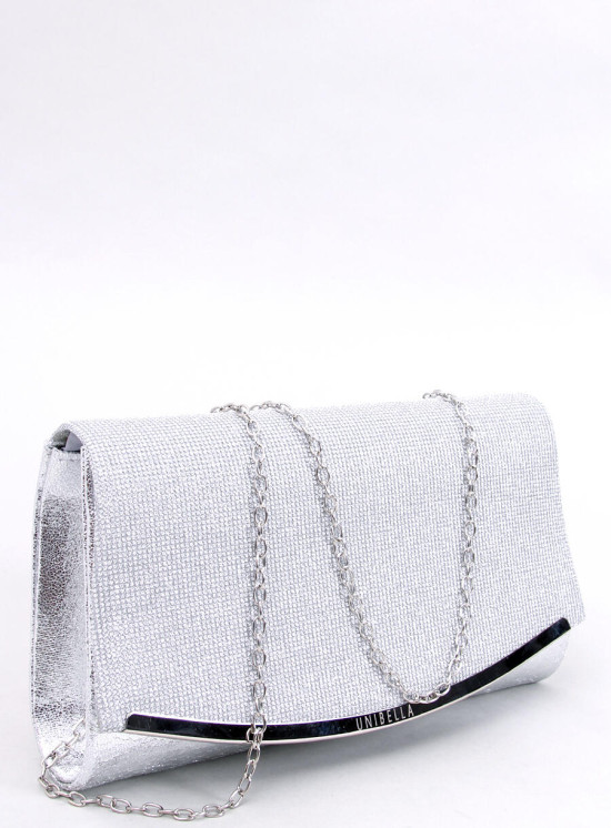 Elegantní kabelka zdobená zirkony stříbrná