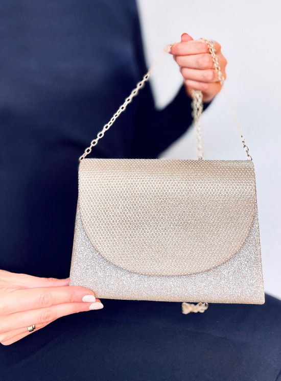 Lesklá formální kabelka zlatá