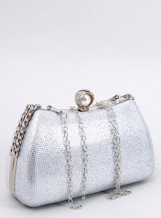 Společenská clutch kabelka stříbrná