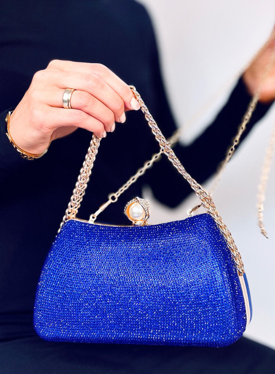 Společenská clutch kabelka kobaltově modrá