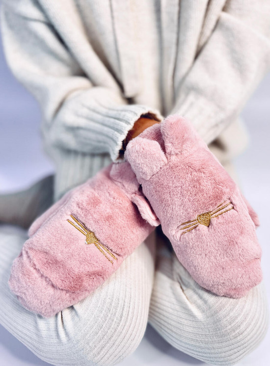 Plyšové palčáky růžové