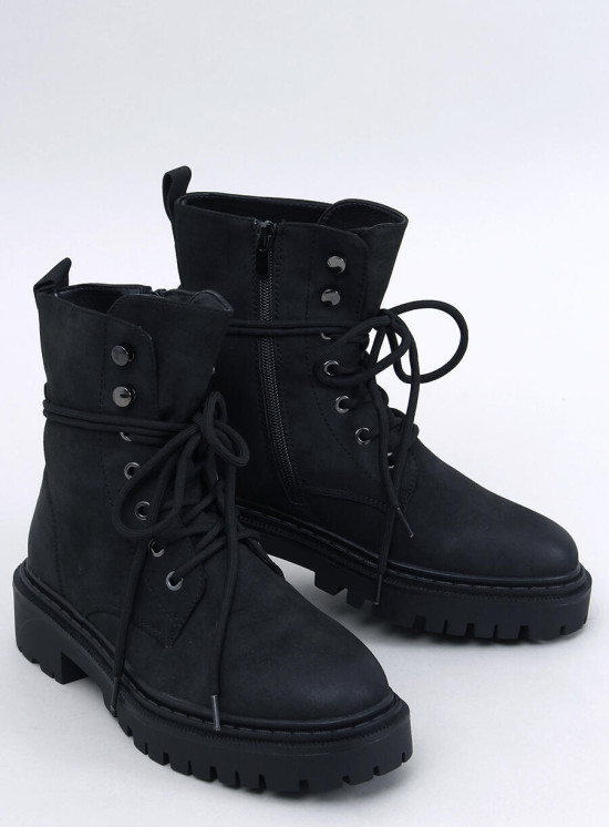 Černé kozačky se šněrováním EMMA
