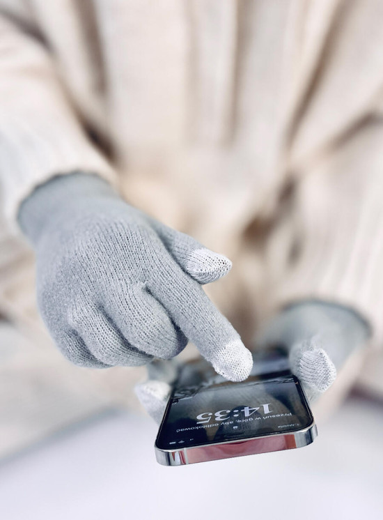 Dámské basic rukavice světle šedé