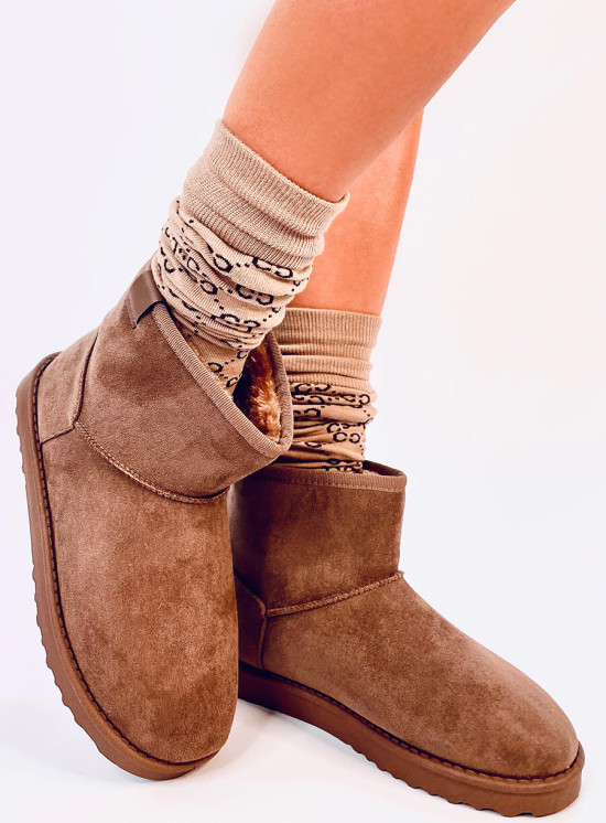 Dámské nadkolenky s potiskem béžová