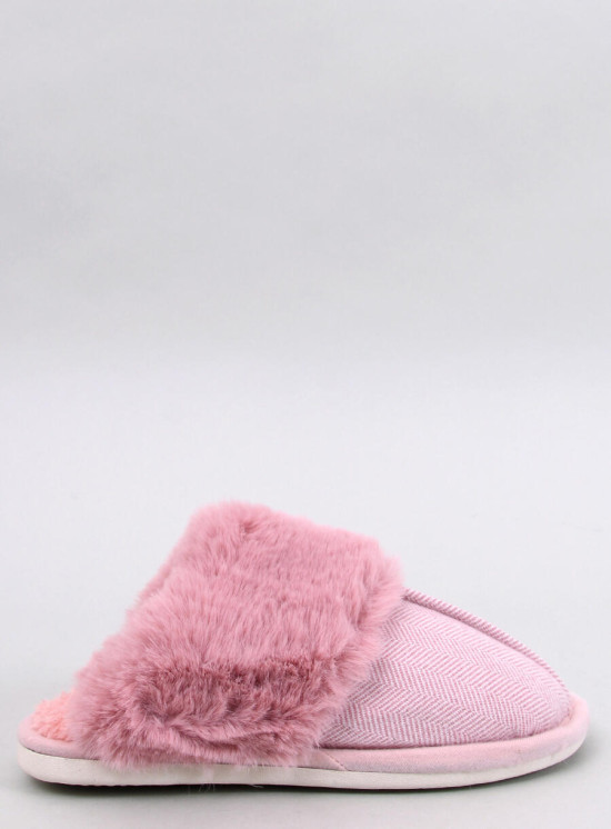 Papuče se vzorem herringbone tmavě růžové