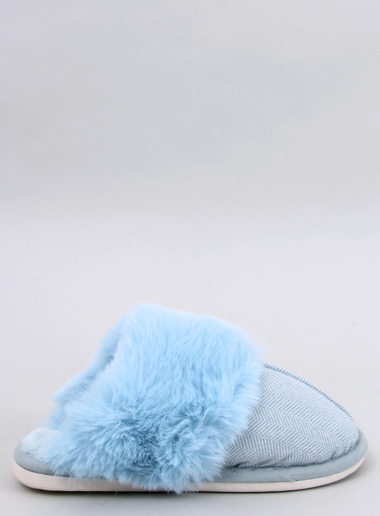 Papuče se vzorem herringbone světle modré