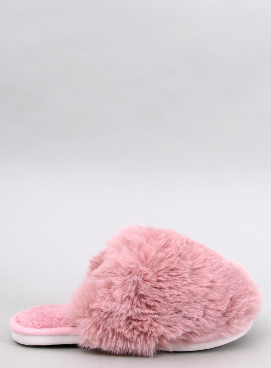 Papuče s umělou kožešinou růžové