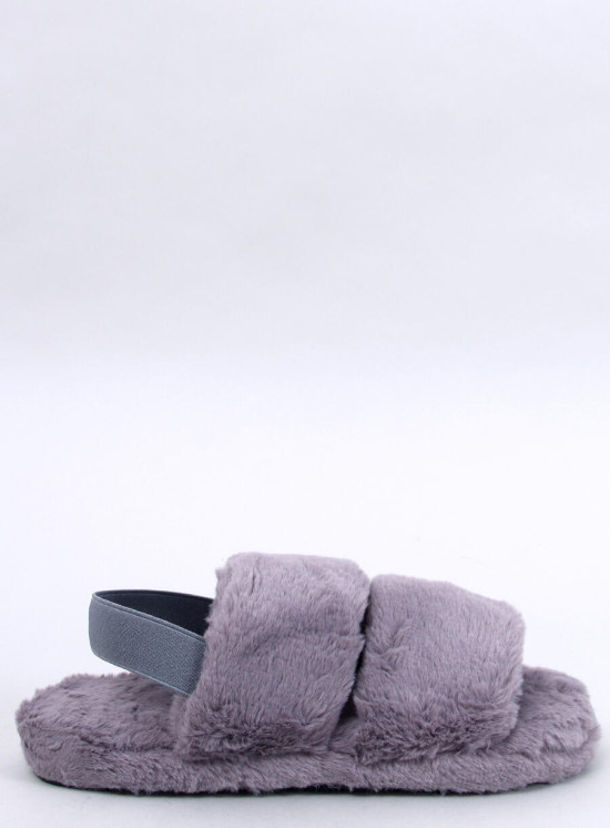 Šedé pantofle s gumkou