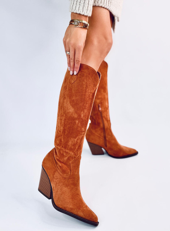 Kozačky v kovbojském stylu camel hnědé