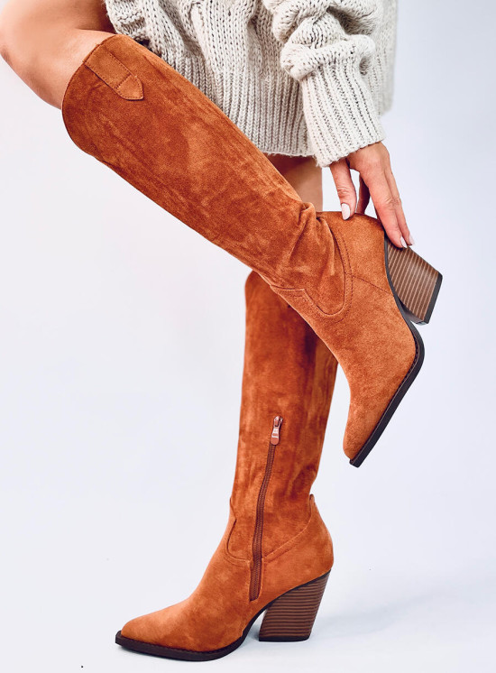 Kozačky v kovbojském stylu camel hnědé