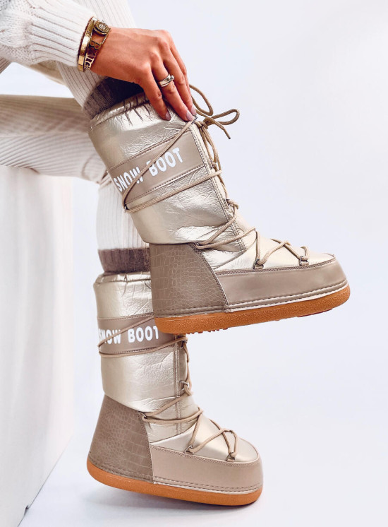 Sněhule SNOW BOOTS šampaňská zlatá