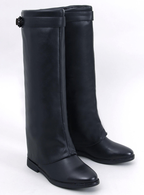 Černé kozačky s dvojitým svrškem