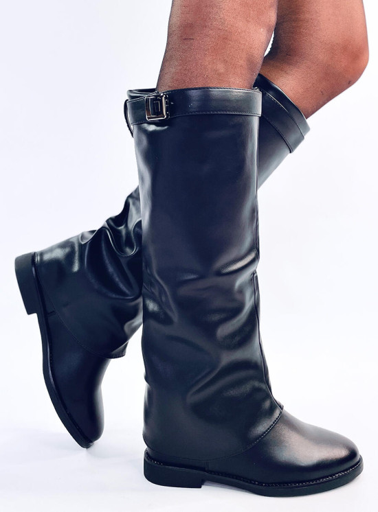 Černé kozačky s dvojitým svrškem