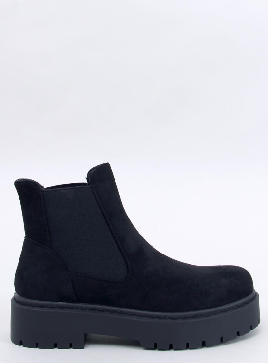 Dámské semišové chelsea boty černé