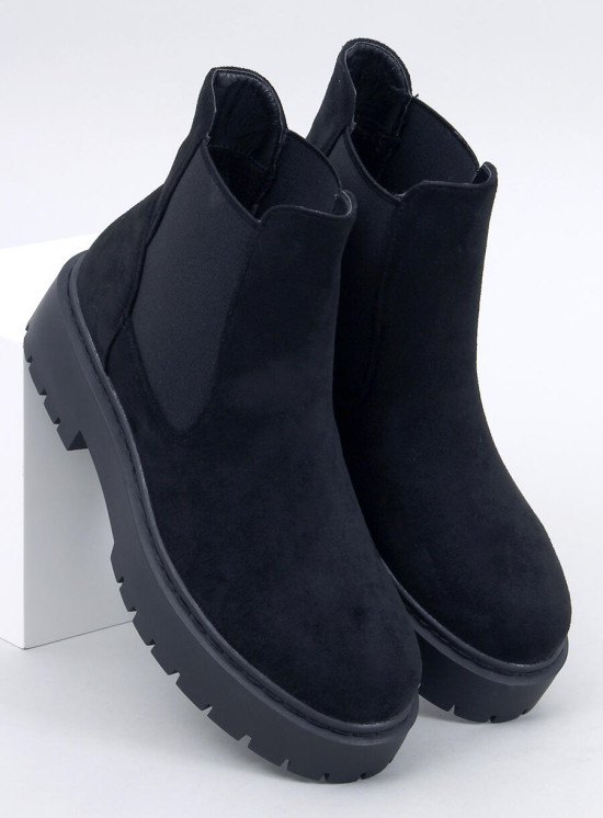Dámské semišové chelsea boty černé