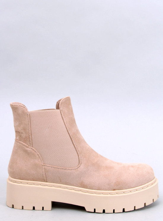 Dámské semišové chelsea boty béžové
