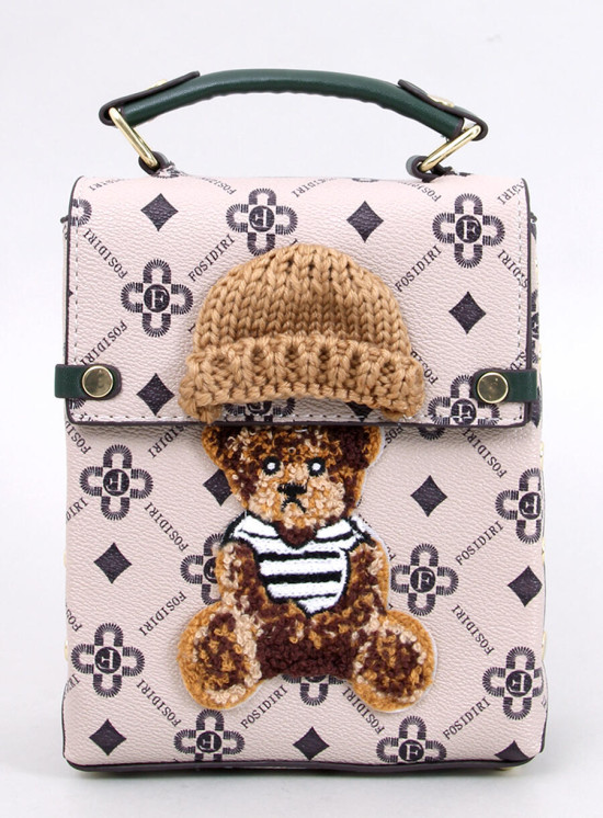 Kabelka - kufřík TEDDY béžová/zelená