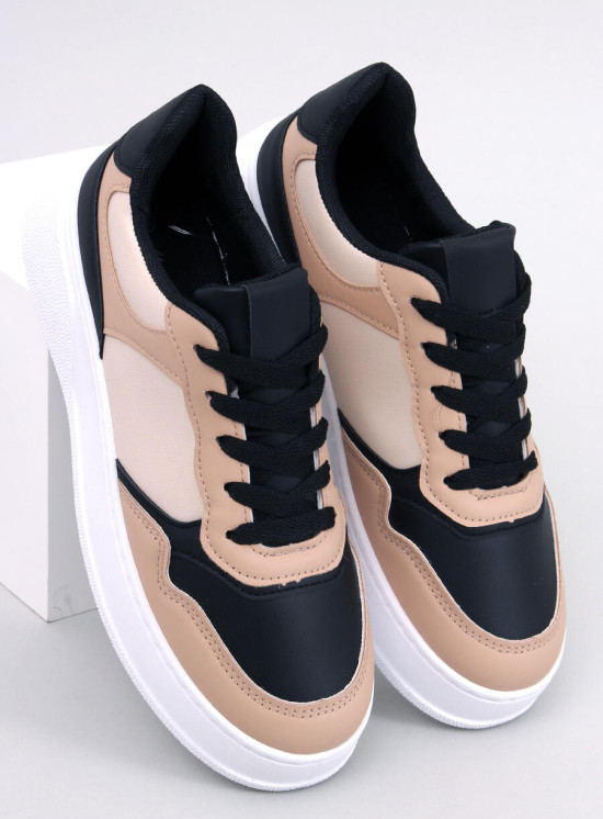 Tenisky s vysokou podrážkou béžová/černá