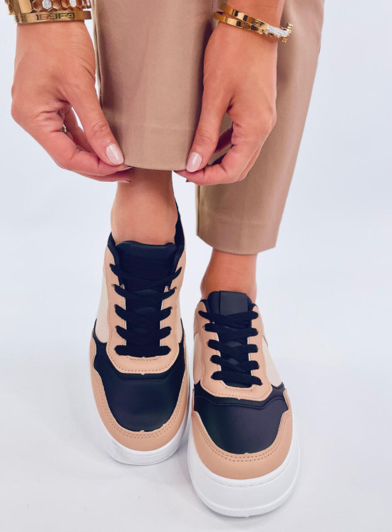 Tenisky s vysokou podrážkou béžová/černá