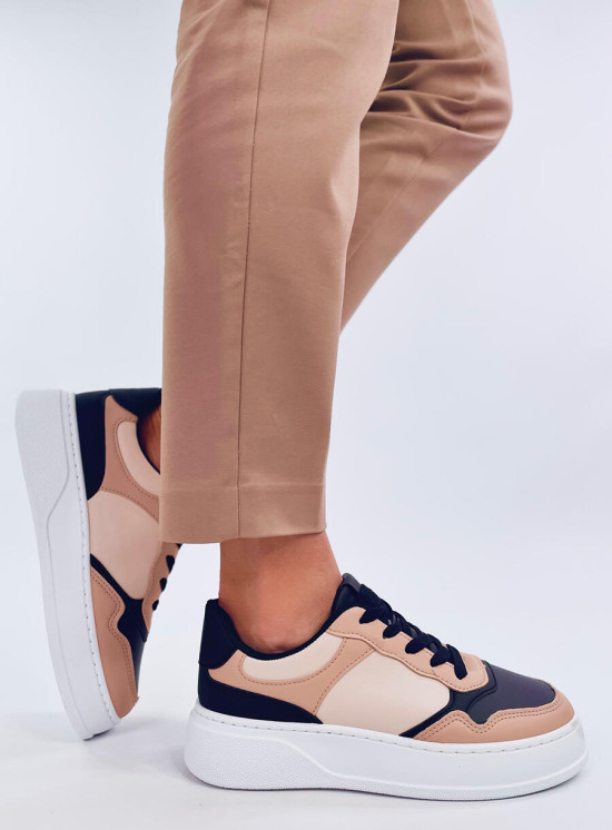 Tenisky s vysokou podrážkou béžová/černá