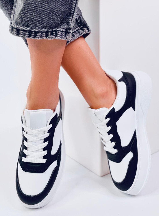 Tenisky s vysokou podrážkou bílá/černá