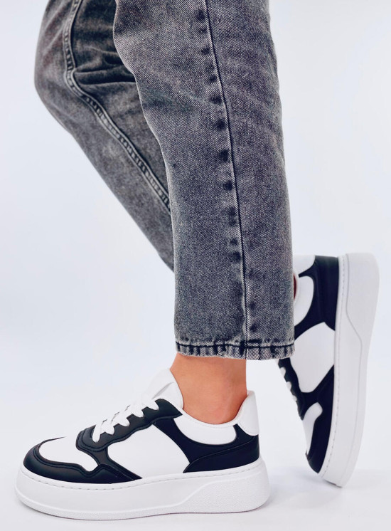 Tenisky s vysokou podrážkou bílá/černá