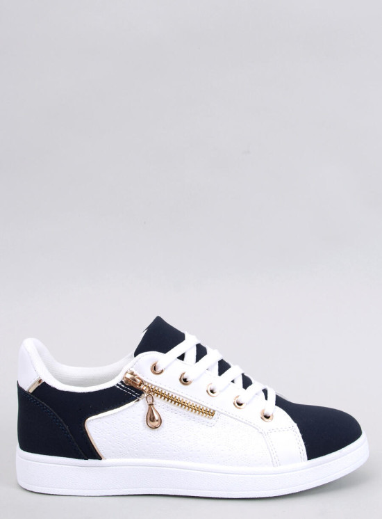 Dámské tenisky se zipem bílá/námořnická modrá
