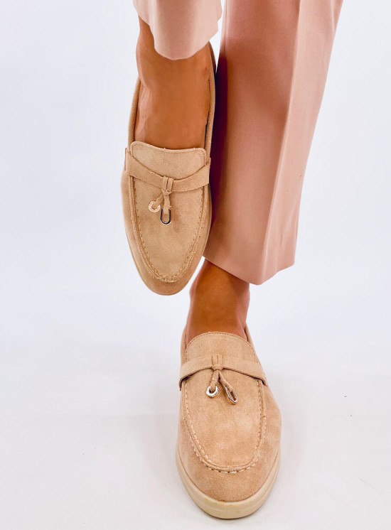Měkké semišové mokasiny béžové
